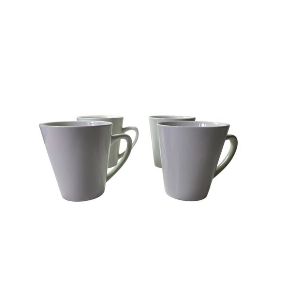 THOMSON POTTERY White Quadro Cup Tea Coffee Mug Set of 4 - Picture 1 of 10